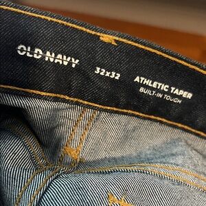 Old Navy Men's Dark Blue Athletic Taper Jeans
